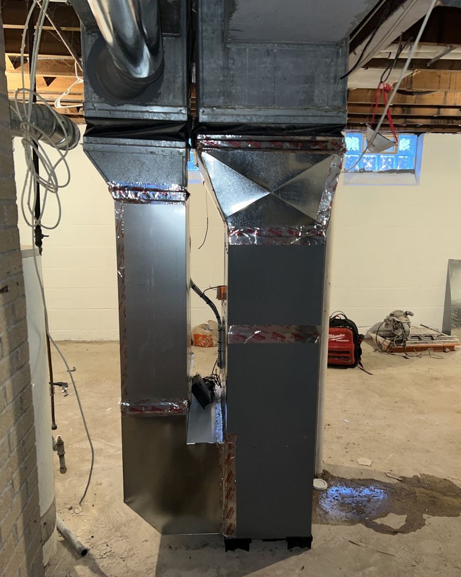 New supply and return ductwork